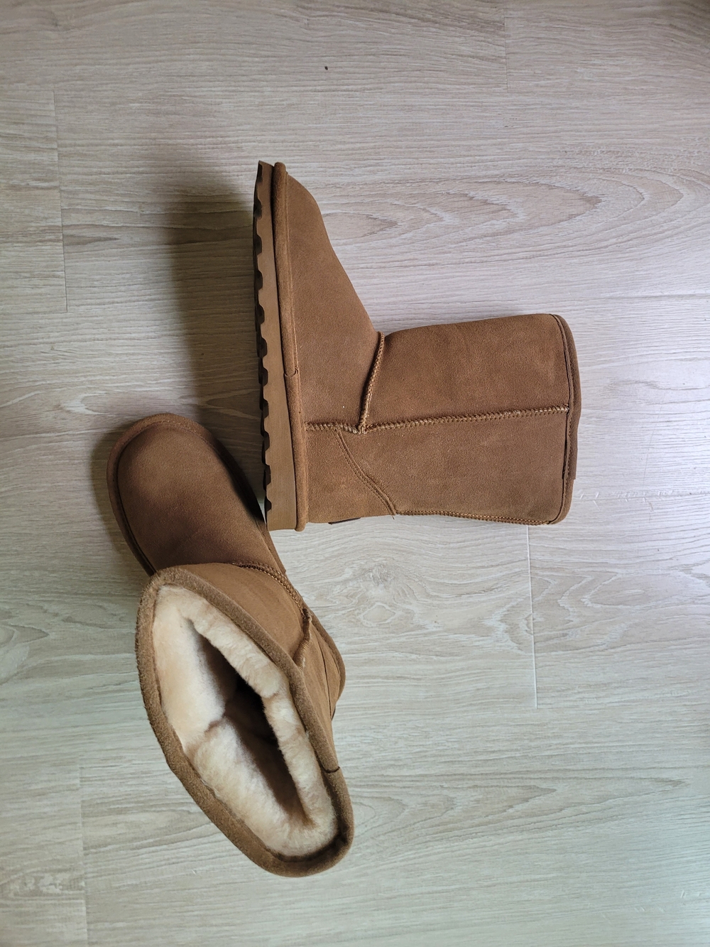 Bearpaw Chestnut Suede Shearling Lined Winter Boots Size 10 NWT - Picture 5 of 8